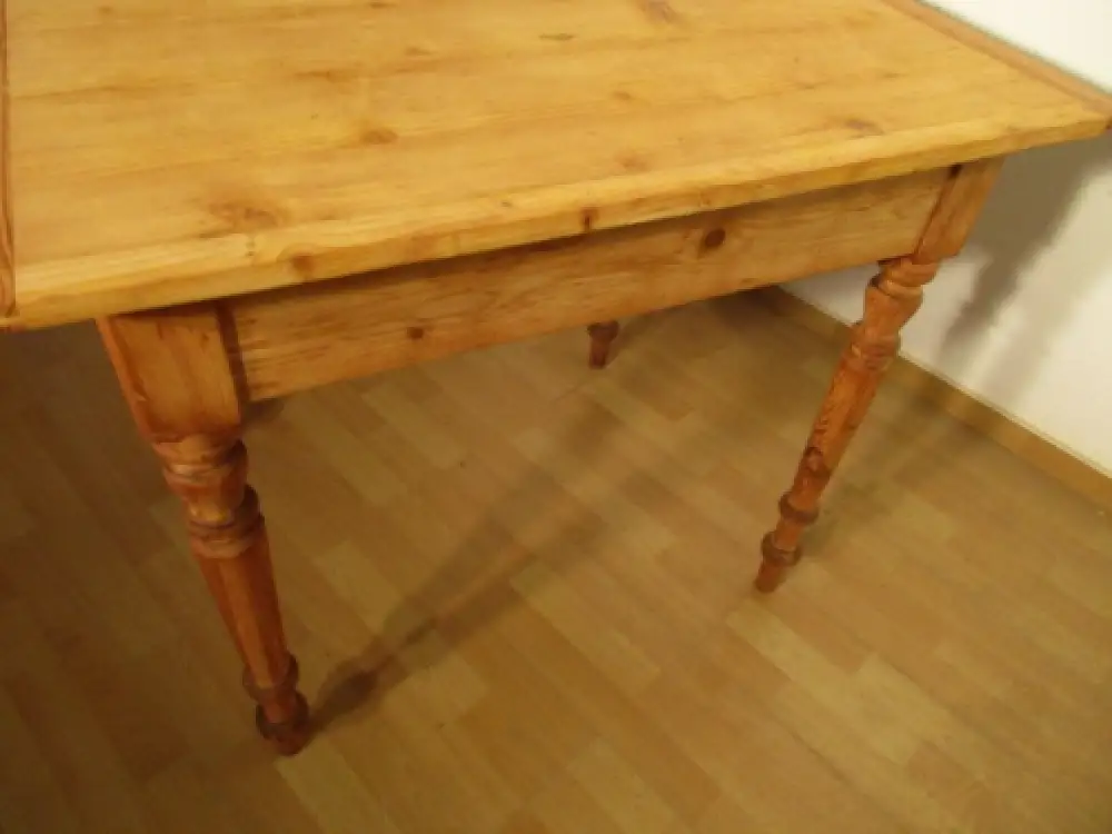 Tisch Esstisch mit Schublade Gründerzeit um 1880 Weichholz Nr. 2 5