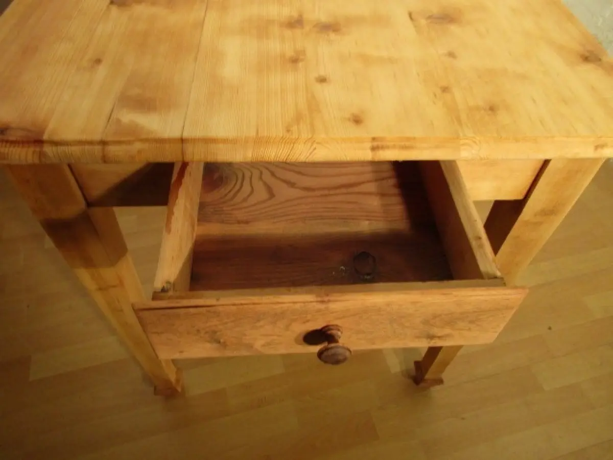 Tisch Esstisch mit Schublade Jugendstil um 1900 Weichholz Nr. 3 2