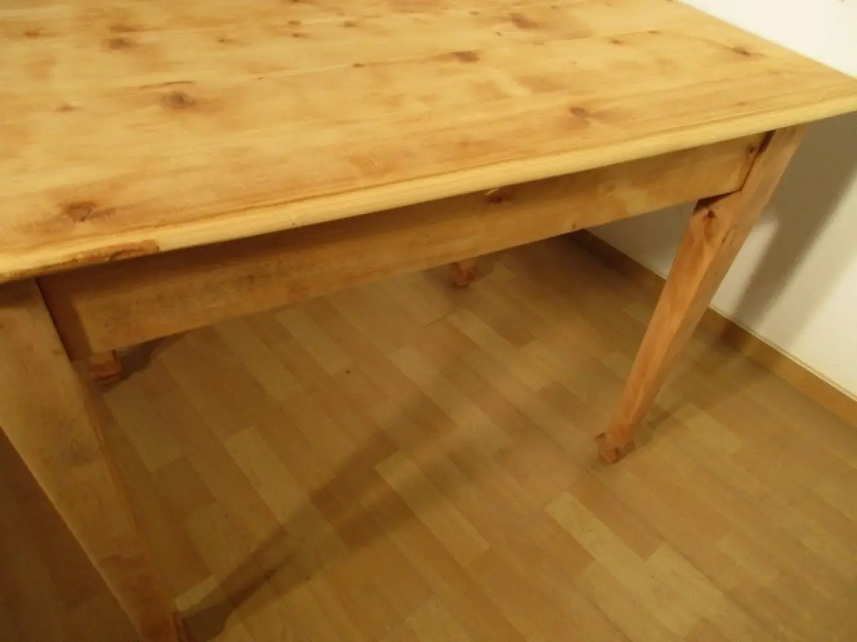 Tisch Esstisch mit Schublade Jugendstil um 1900 Weichholz Nr. 3 6