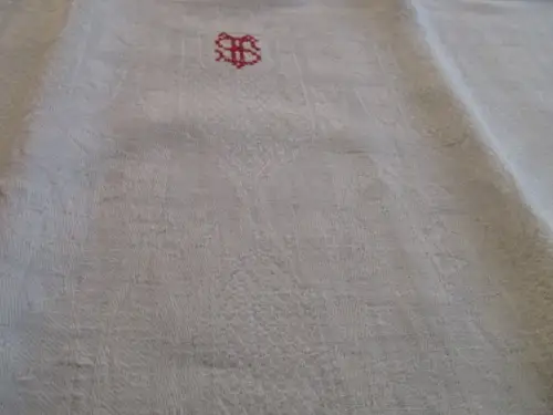 sehr schönes altes Leinen Geschirrtuch Handtuch Tischläufer Jugendstil ( 199 )