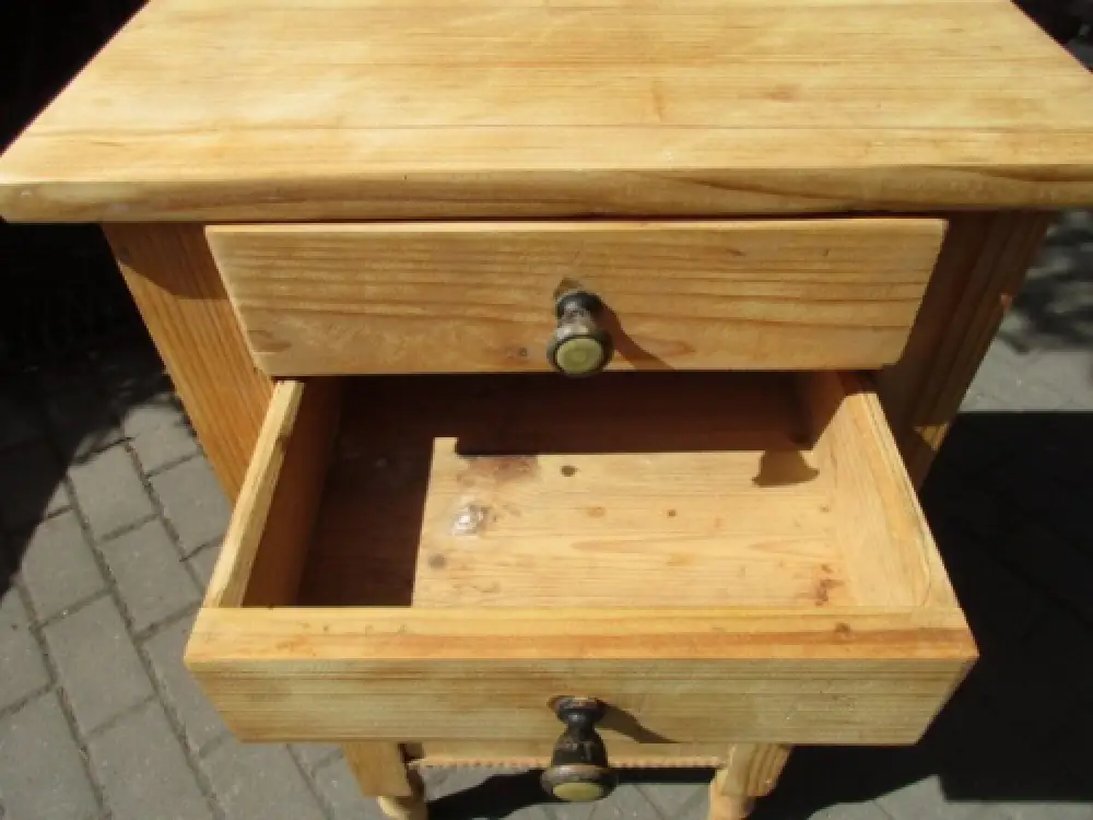 Nachtschrank Jugendstil mit zwei Laden um 1910 Weichholz Nr. 6 6