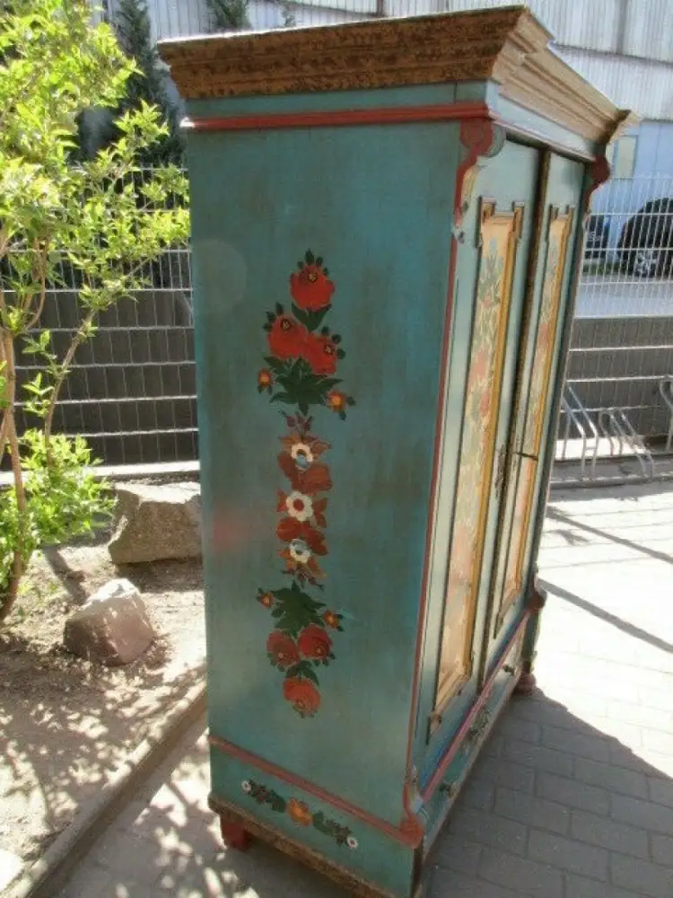 Bauernschrank Landhausschrank  Kleiderschrank  Gründerzeit um 1880 Bemalt  5