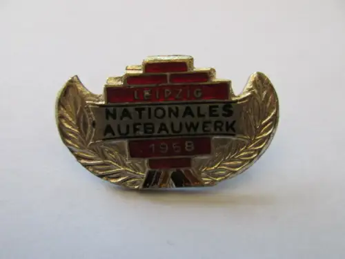 DDR Abzeichen Leipzig Aufbaunadel 1958 Silber