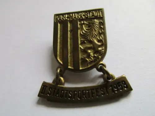 DDR Abzeichen 2. Stadtsportfest 1958 Karl-Marx-Stadt