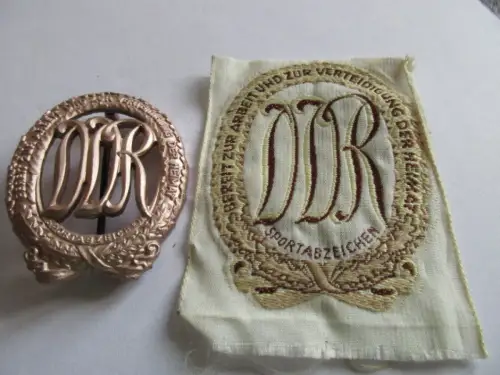 DDR Abz.Sportabz.1956-65  mit Aufnäher   Bronze