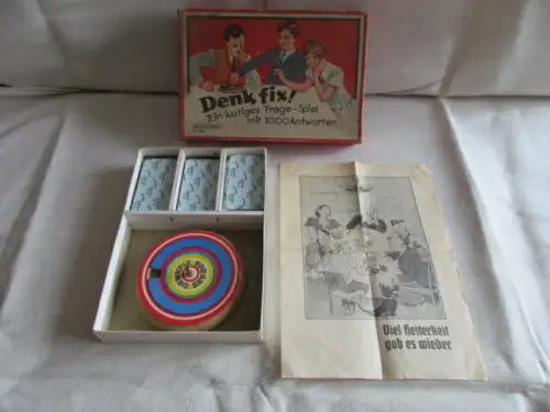 Denk fix ! Lustiges Frage Spiel mit 1000 Antworten Spear & Söhne 40er Jahre