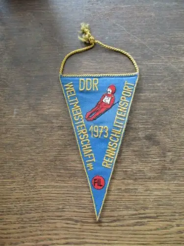 DDR WM Rennschlittensport Oberhof 1973 Wimpel 