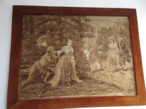 Großer Gobelin 230 x 179 cm mit Rahmen ca. 1880