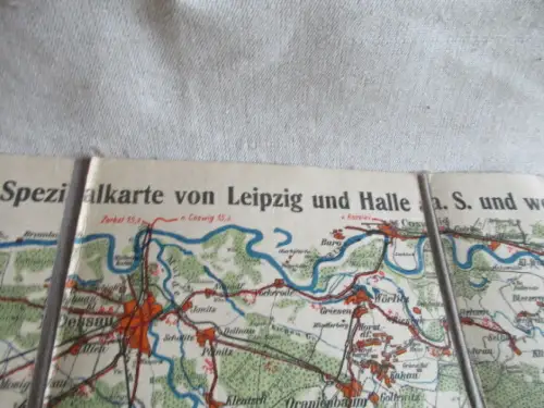 Messtischblatt auf Leinen Leipzig - Halle   Nr. 03 