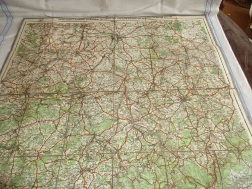 Messtischblatt auf Leinen Leipzig Automobil und Radfahrer-Spezialkarte Nr.02