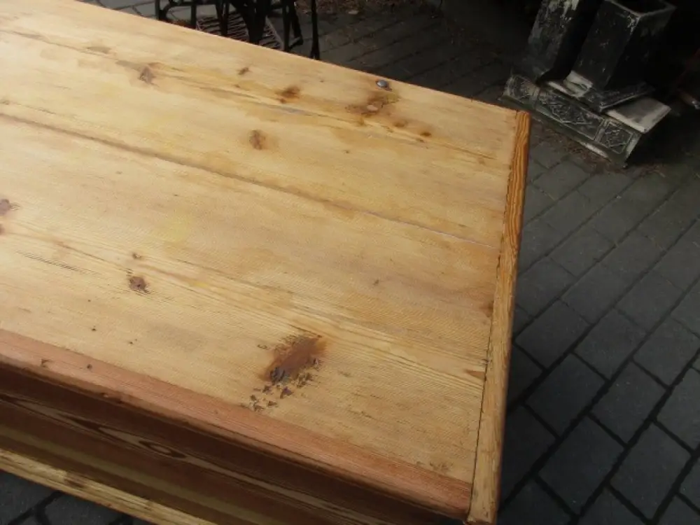 Truhe Flachdeckeltruhe Biedermeier um 1860 Weichholz Nr. 1 4