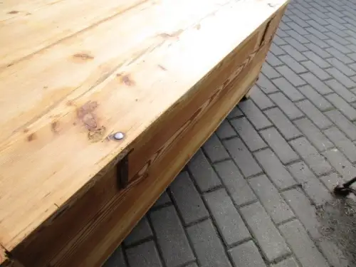 Truhe Flachdeckeltruhe Biedermeier um 1860 Weichholz Nr. 1
