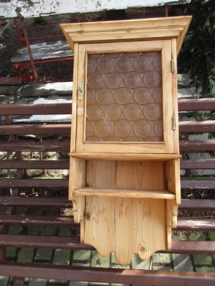 Wandschrank Jugendstil um 1900 Weichholz Nr.1