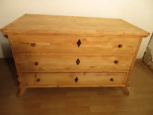 Truhe Flachdeckeltruhe Truhenkommode  Biedermeier um 1860 Weichholz Nr. 22