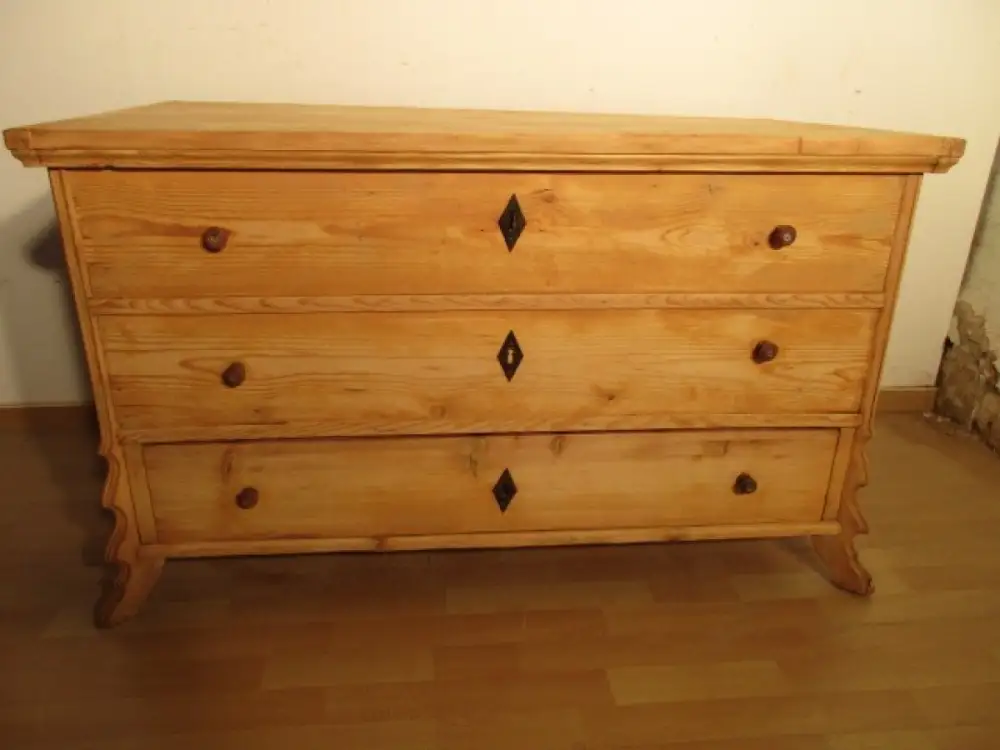 Truhe Flachdeckeltruhe Truhenkommode  Biedermeier um 1860 Weichholz Nr. 22 1