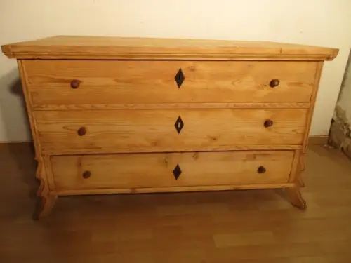 Truhe Flachdeckeltruhe Truhenkommode  Biedermeier um 1860 Weichholz Nr. 22