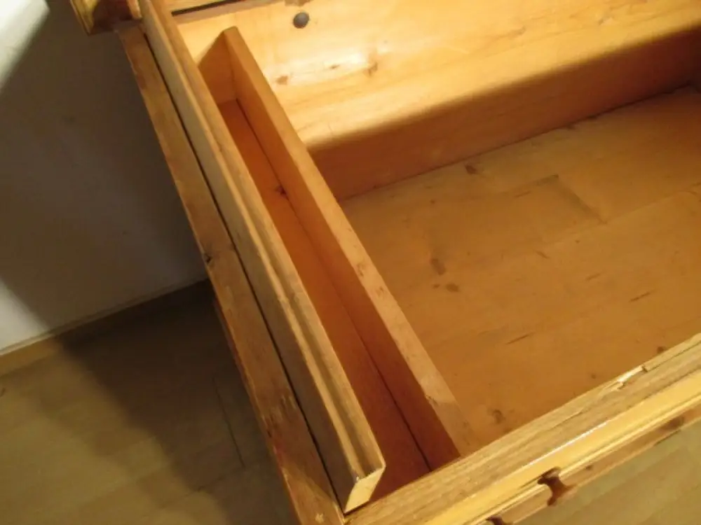 Truhe Flachdeckeltruhe Truhenkommode  Biedermeier um 1860 Weichholz Nr. 22 10