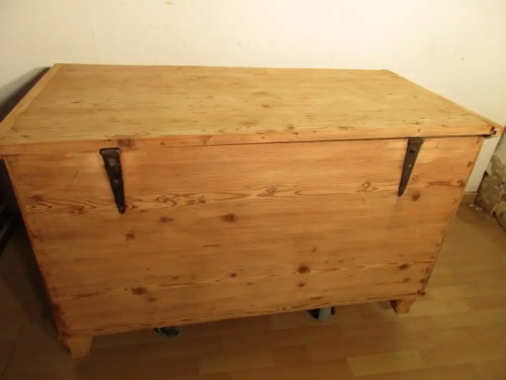 Truhe Flachdeckeltruhe Truhenkommode  Biedermeier um 1860 Weichholz Nr. 22 11