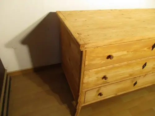 Truhe Flachdeckeltruhe Truhenkommode  Biedermeier um 1860 Weichholz Nr. 22