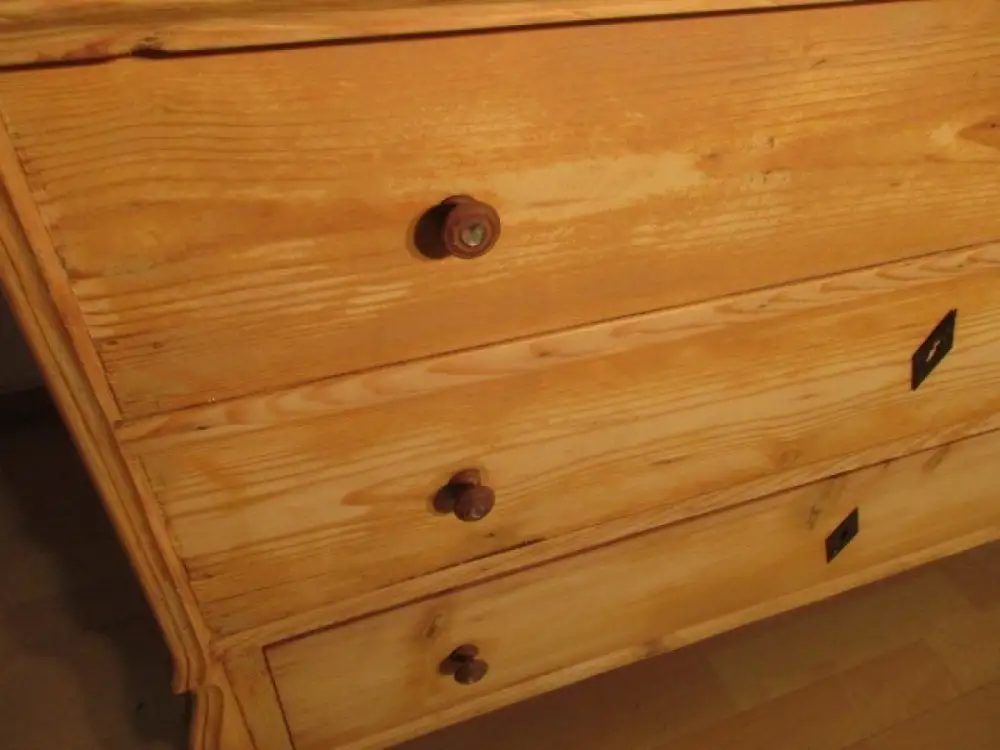 Truhe Flachdeckeltruhe Truhenkommode  Biedermeier um 1860 Weichholz Nr. 22 3