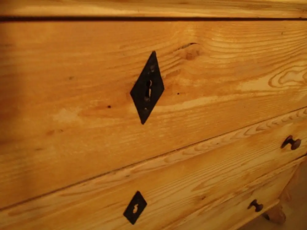 Truhe Flachdeckeltruhe Truhenkommode  Biedermeier um 1860 Weichholz Nr. 22 4