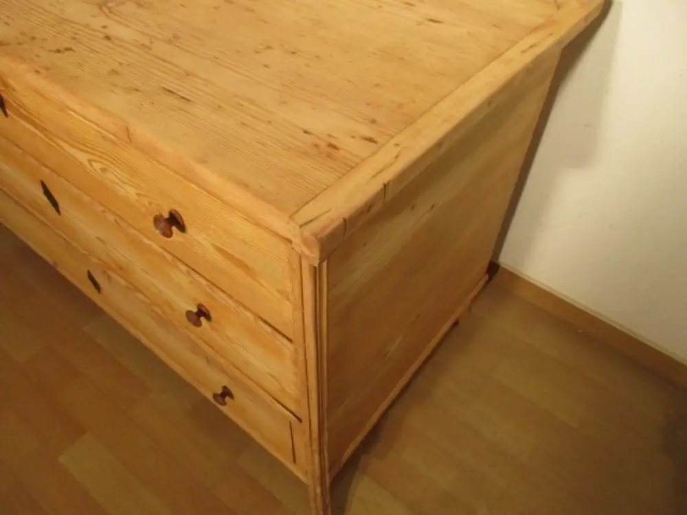 Truhe Flachdeckeltruhe Truhenkommode  Biedermeier um 1860 Weichholz Nr. 22 5