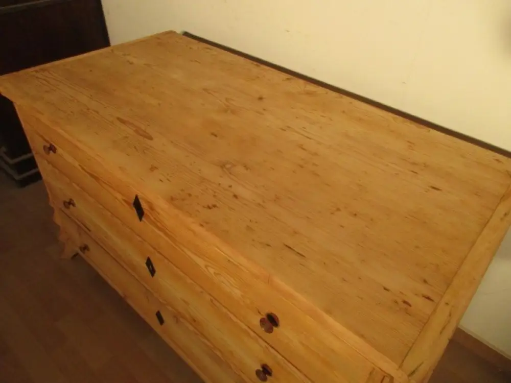 Truhe Flachdeckeltruhe Truhenkommode  Biedermeier um 1860 Weichholz Nr. 22 6