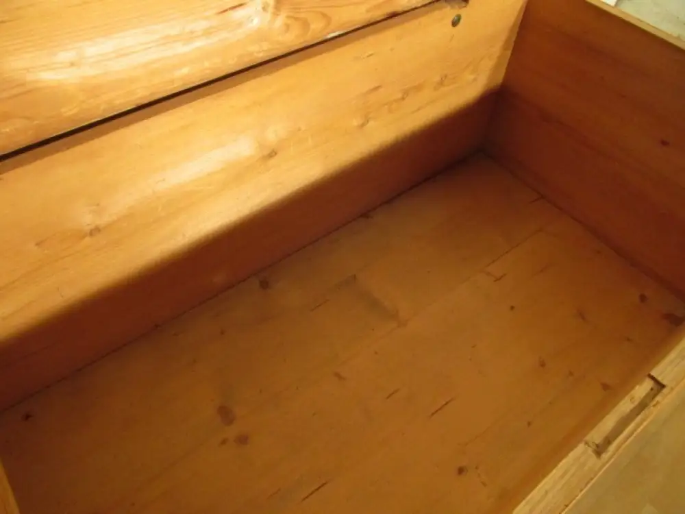 Truhe Flachdeckeltruhe Truhenkommode  Biedermeier um 1860 Weichholz Nr. 22 9