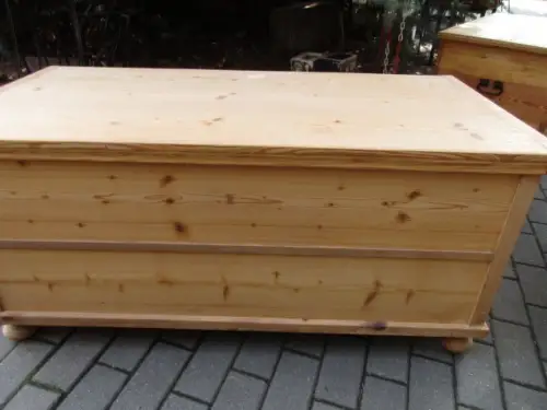 Truhe Flachdeckeltruhe Biedermeier um 1860 Weichholz Nr. 7