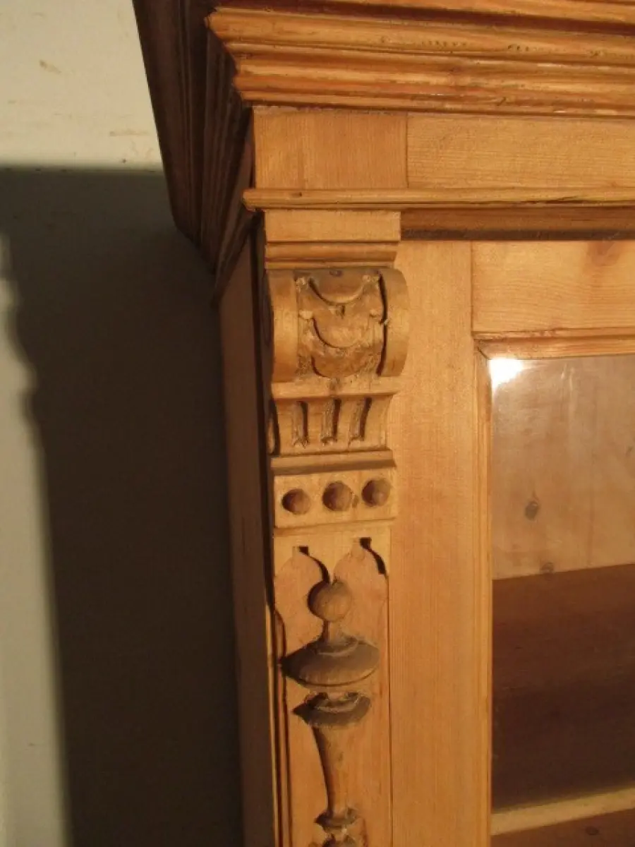 Vitrine Schrank  Gründerzeit  um 1880 mit zwei Schübe 1