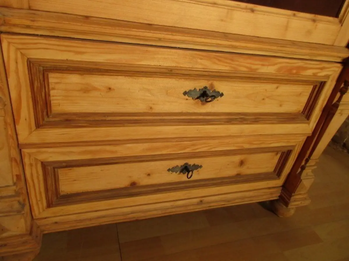 Vitrine Schrank  Gründerzeit  um 1880 mit zwei Schübe 12