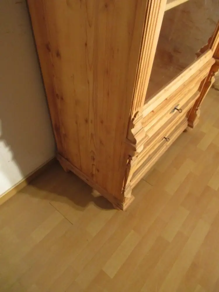 Vitrine Schrank  Gründerzeit  um 1880 mit zwei Schübe 7