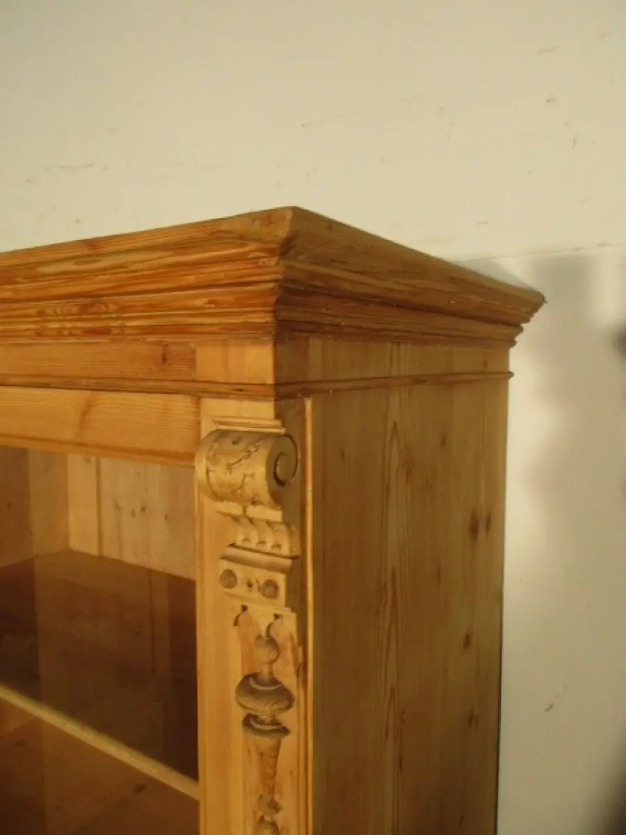 Vitrine Schrank  Gründerzeit  um 1880 mit zwei Schübe 8