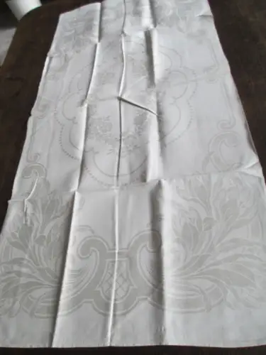 wunderschönes altes Leinen Handtuch Geschirrtuch Tischläufer Jugendstil (104) 