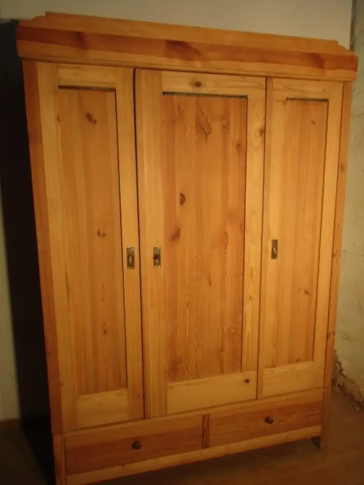 zweitüriger Kleiderschrank Dielenschrank  Jugendstil um 1900  Weichholz Zerleger 0