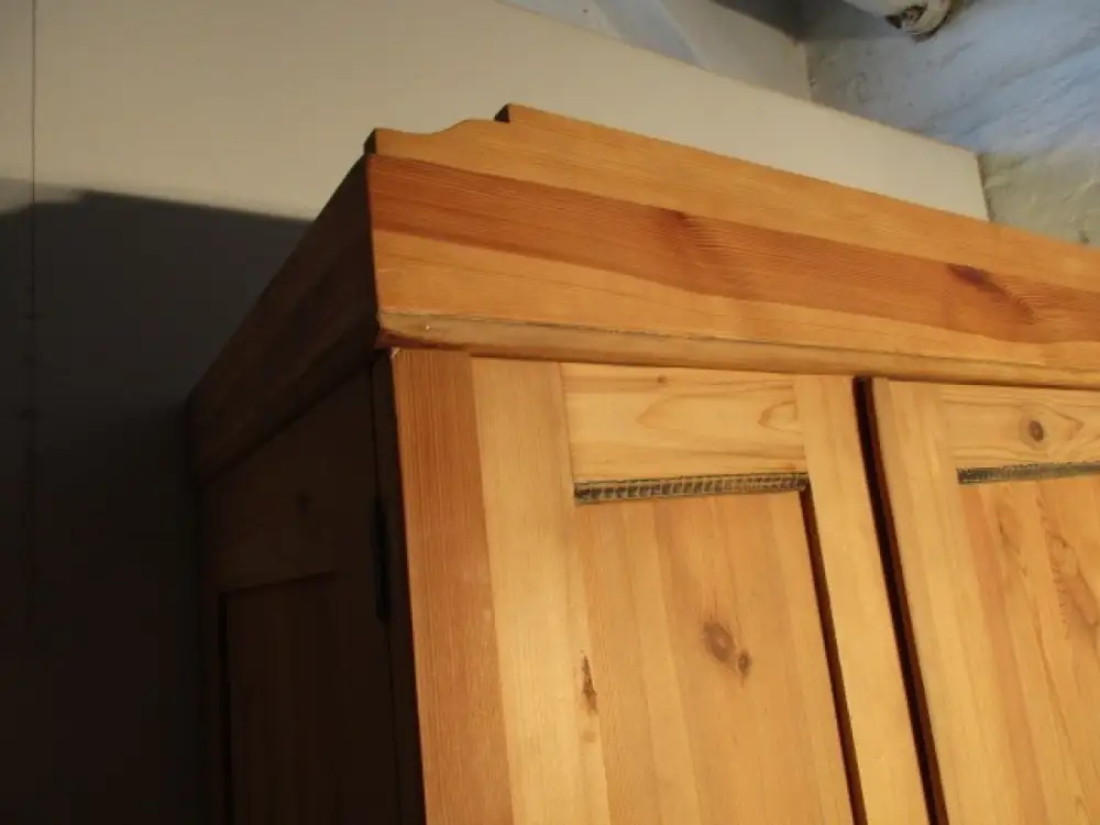 zweitüriger Kleiderschrank Dielenschrank  Jugendstil um 1900  Weichholz Zerleger 4