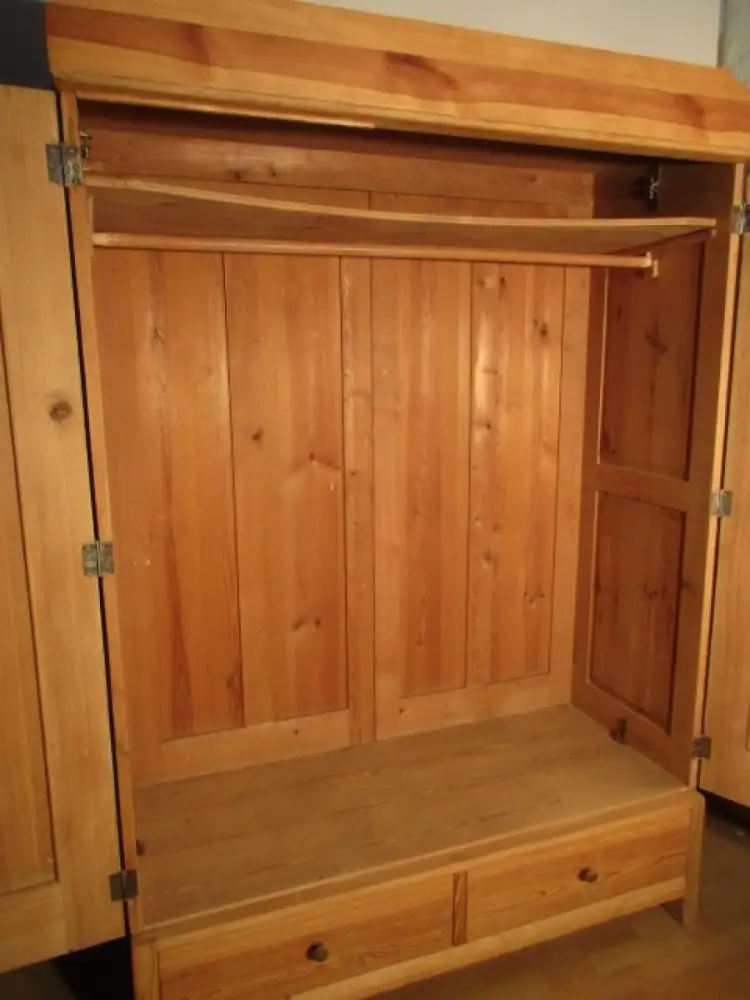 zweitüriger Kleiderschrank Dielenschrank  Jugendstil um 1900  Weichholz Zerleger 6