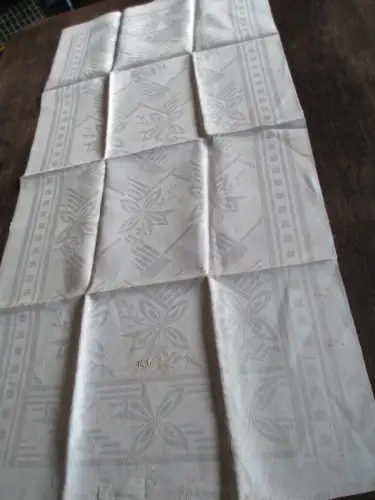 wunderschönes altes Leinen Damast Geschirrtuch Jugendstil  (139)