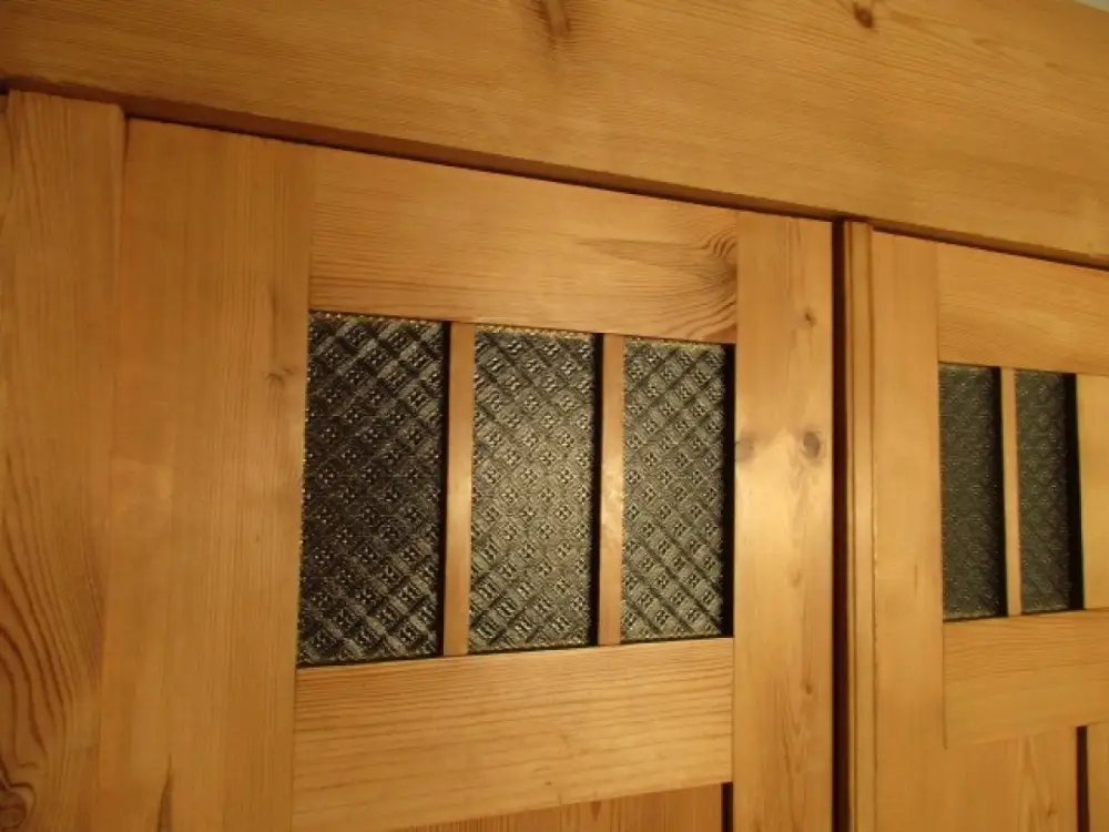 zweitüriger Kleiderschrank Dielenschrank  Jugendstil um 1900  Weichholz Zerleger 1