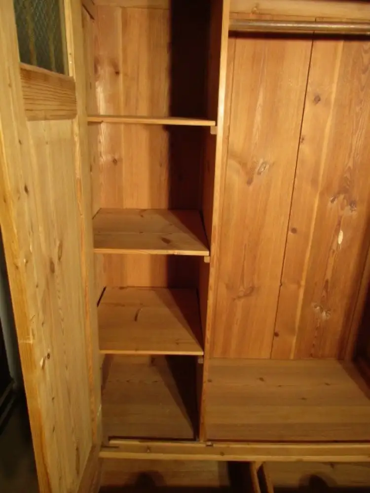 zweitüriger Kleiderschrank Dielenschrank  Jugendstil um 1900  Weichholz Zerleger 11