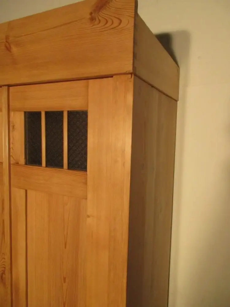zweitüriger Kleiderschrank Dielenschrank  Jugendstil um 1900  Weichholz Zerleger 7