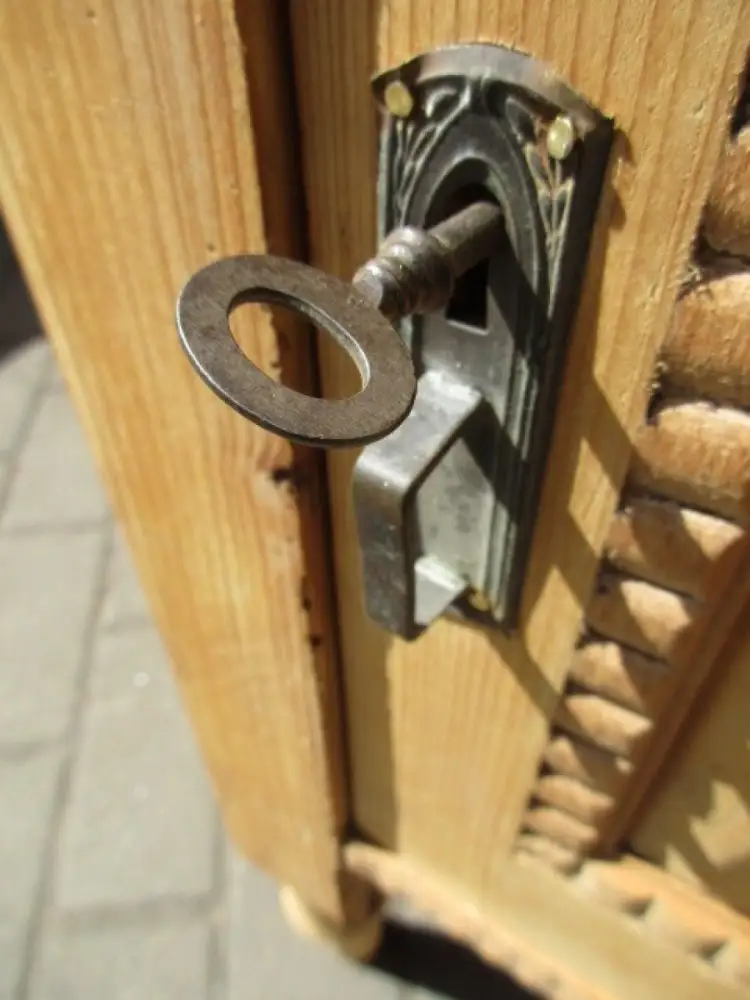 Nachtschrank Jugendstil mit zwei Laden um 1910 Weichholz Nr. 6 9