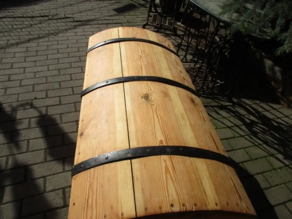 Prunktruhe Buckeltruhe Runddeckeltruhe Truhe Biedermeier um 1870 Weichholz Nr. 3 5