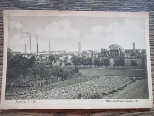 seltene alte AK Rositz Altenburg Deutsche Erdöl Werke 