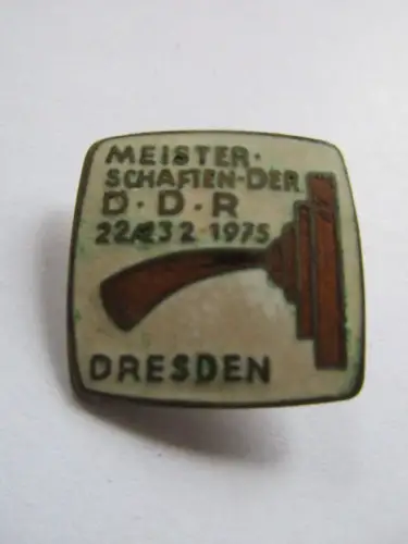 DDR Dresden Meisterschaft Stockschiessen 22. - 23.2.1975 emailliert