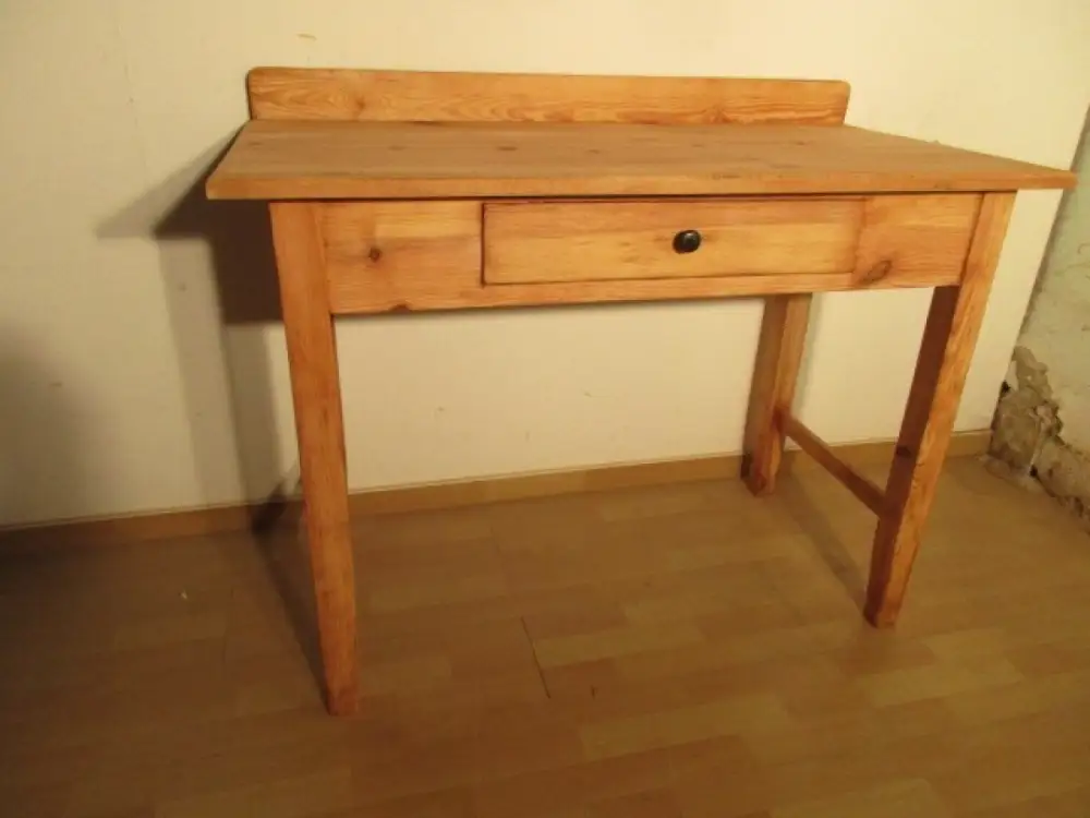 Tisch Arbeitstisch mit Schublade Jugendstil um 1910 Weichholz 0
