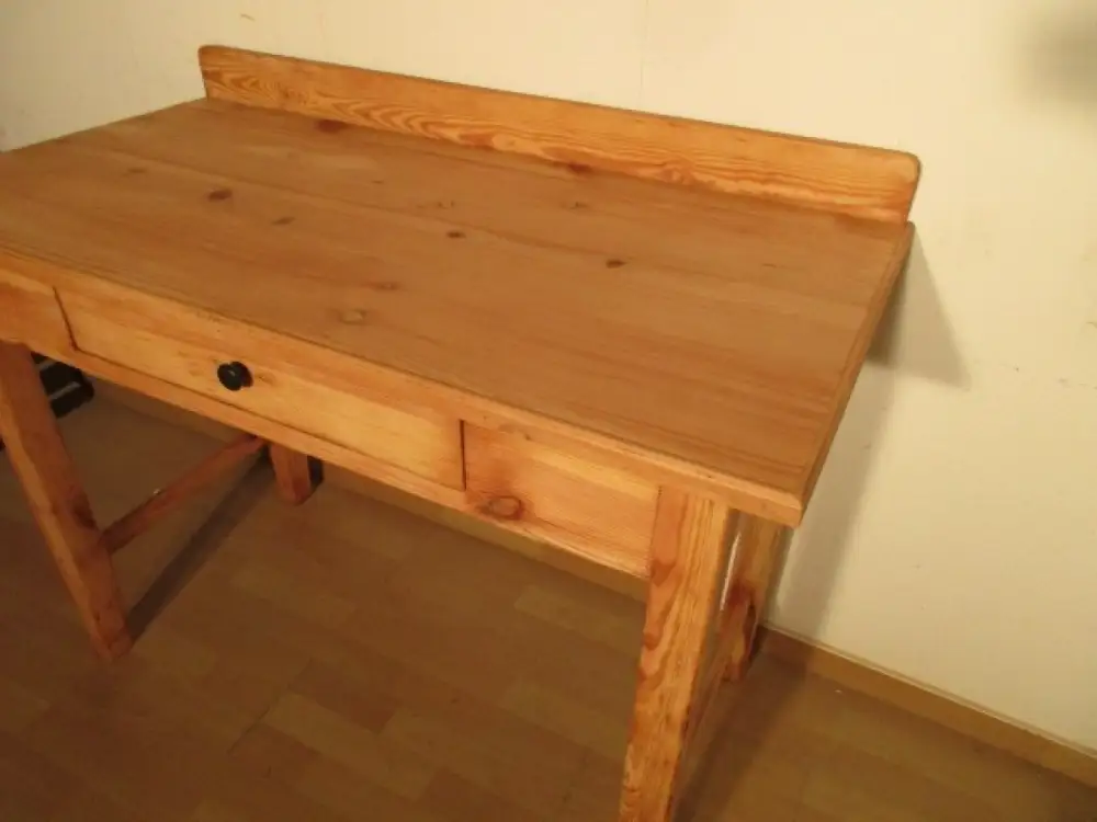 Tisch Arbeitstisch mit Schublade Jugendstil um 1910 Weichholz 3