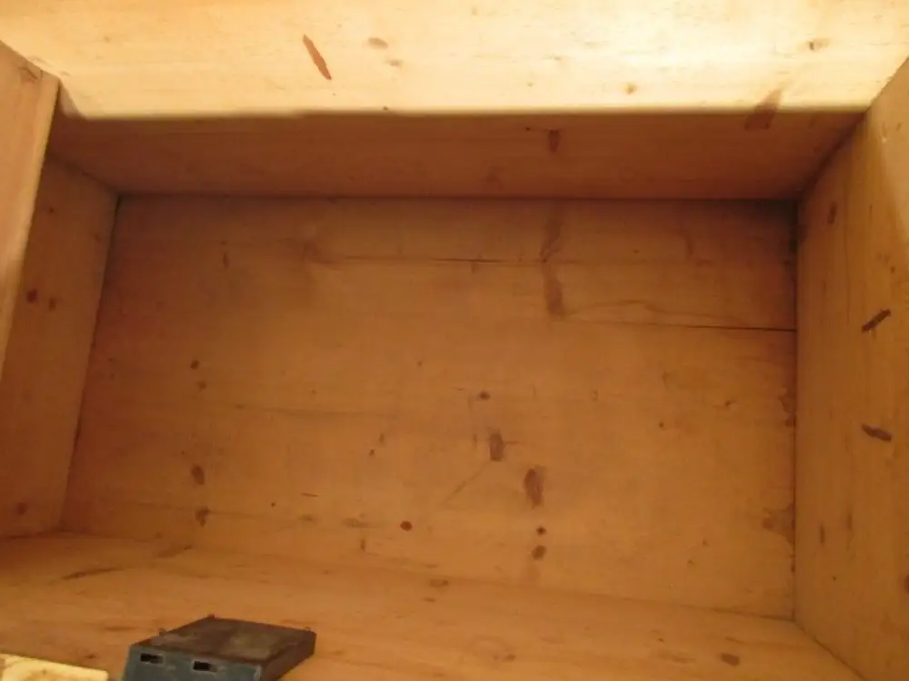 Truhe Flachdeckeltruhe Biedermeier um 1860 Weichholz Nr. 3 7