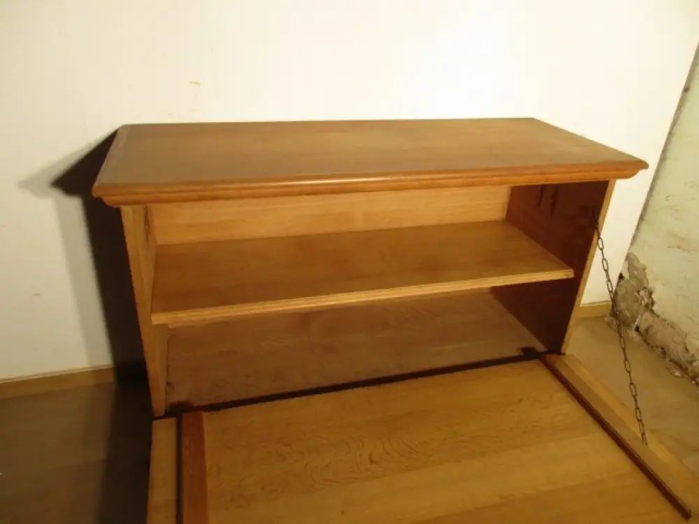 Truhe Flachdeckeltruhe Truhenkommode  Jugendstil um 1900 Eiche hell 8