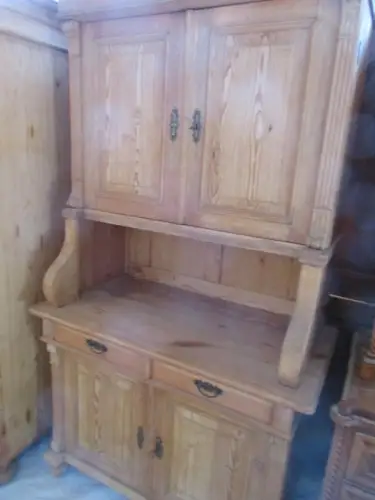 Küchenschrank  Schrank Landhausstil Jugendstil um 1900 Weichholz zweiteilig